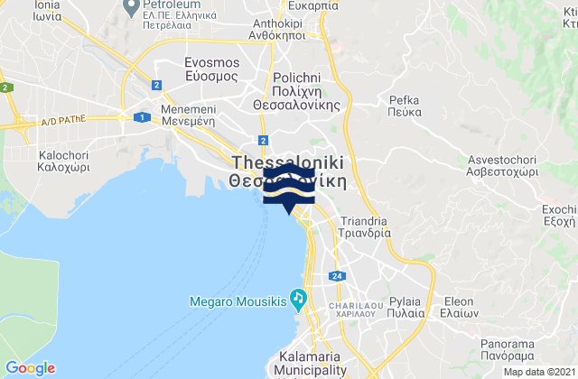 Karte der Gezeiten Ágios Pávlos, Greece
