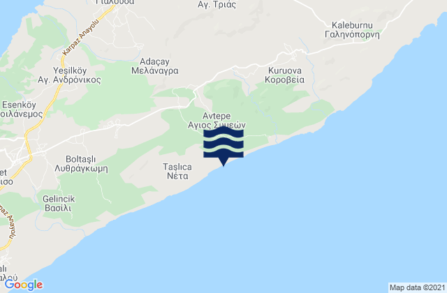 Karte der Gezeiten Ágios Symeón, Cyprus
