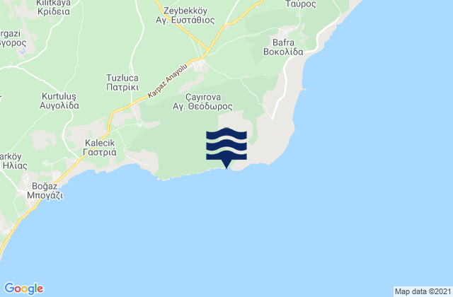 Karte der Gezeiten Ágios Theódoros, Cyprus