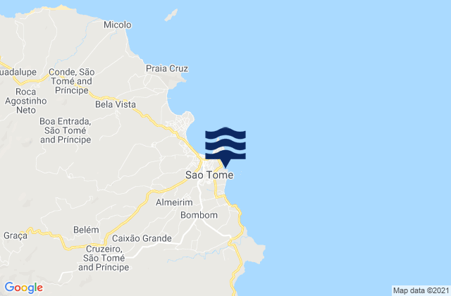 Karte der Gezeiten Água Grande District, Sao Tome and Principe