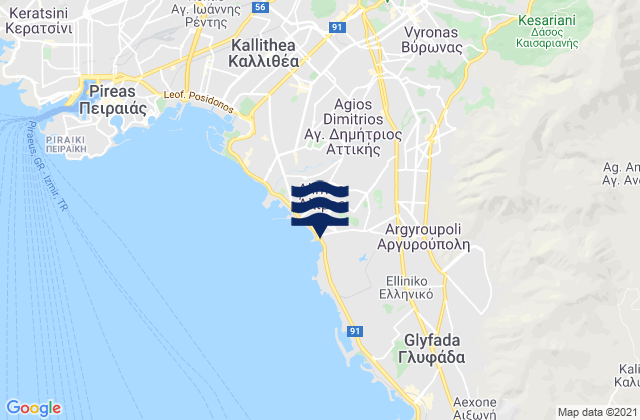 Karte der Gezeiten Álimos, Greece
