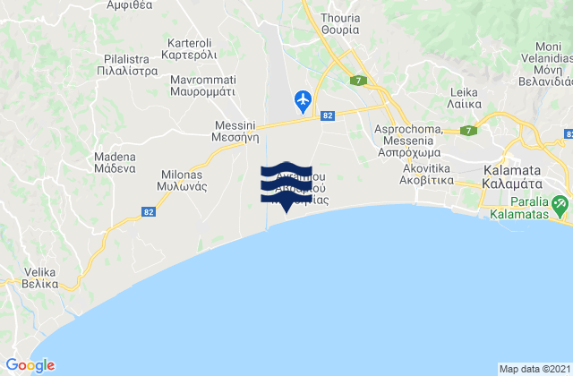 Karte der Gezeiten Áris, Greece