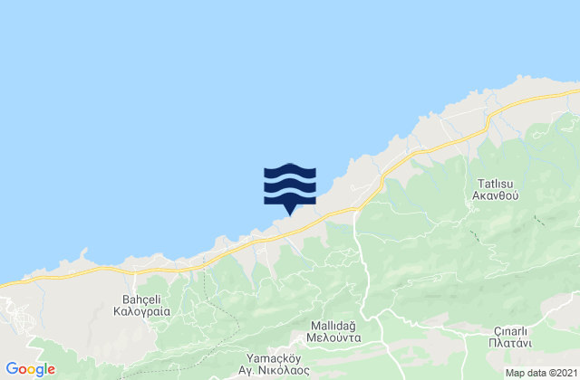 Karte der Gezeiten Ártemi, Cyprus