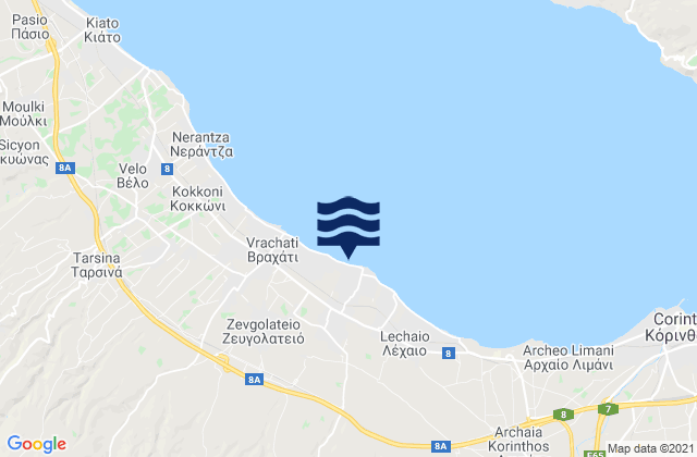 Karte der Gezeiten Ássos, Greece