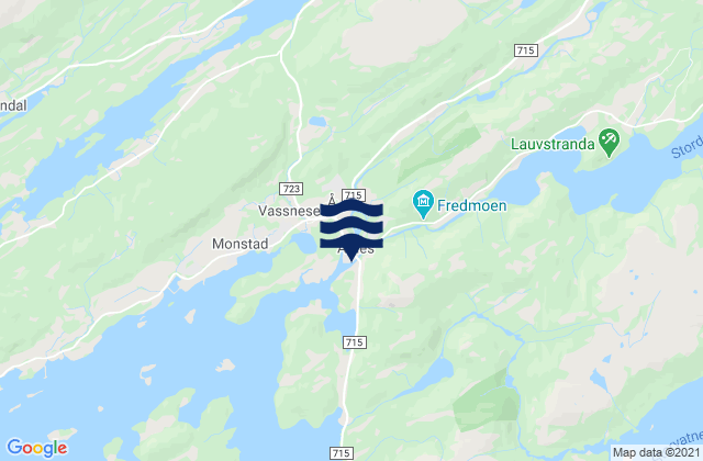 Karte der Gezeiten Å i Åfjord, Norway