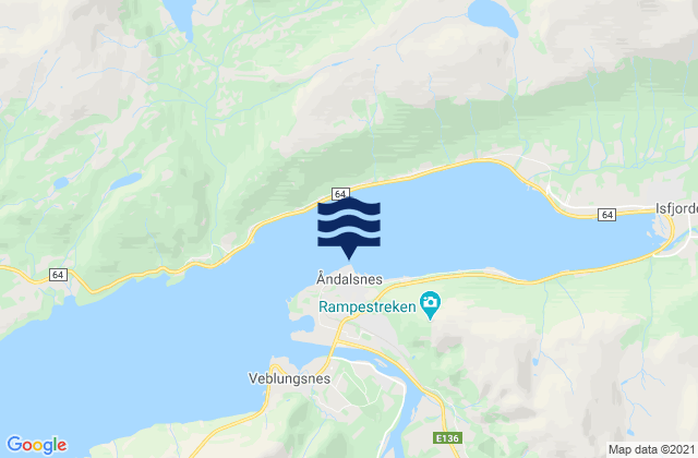 Karte der Gezeiten Åndalsnes, Norway