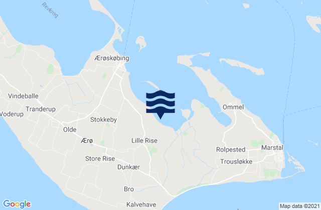 Karte der Gezeiten Ærø Kommune, Denmark