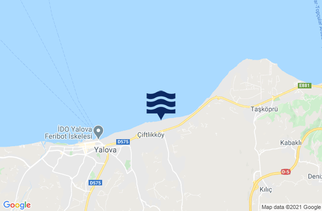 Karte der Gezeiten Çiftlikköy, Turkey
