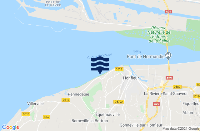 Karte der Gezeiten Équemauville, France