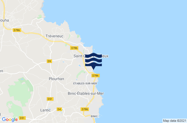 Karte der Gezeiten Étables-sur-Mer, France