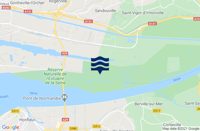 Karte der Gezeiten Étainhus, France