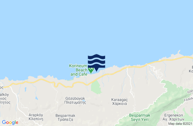 Karte der Gezeiten Éxo Metóchi, Cyprus