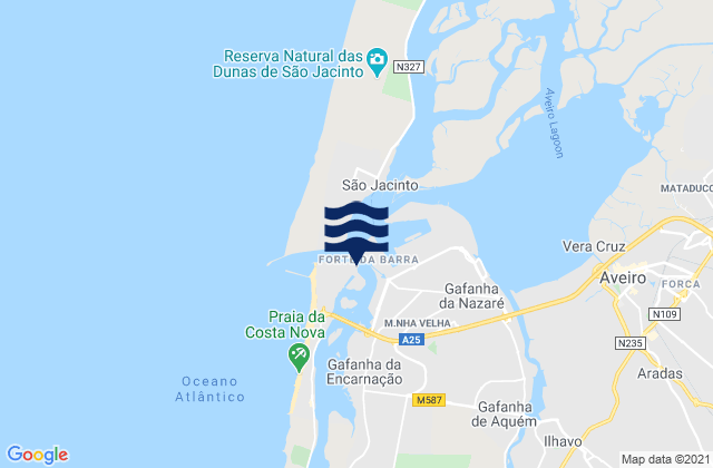 Karte der Gezeiten Ílhavo, Portugal