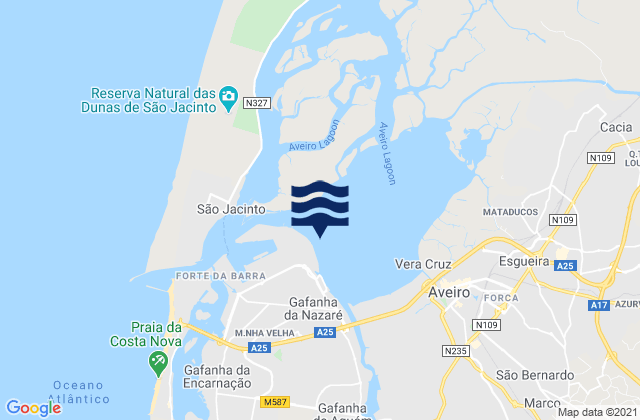 Karte der Gezeiten Ílhavo, Portugal