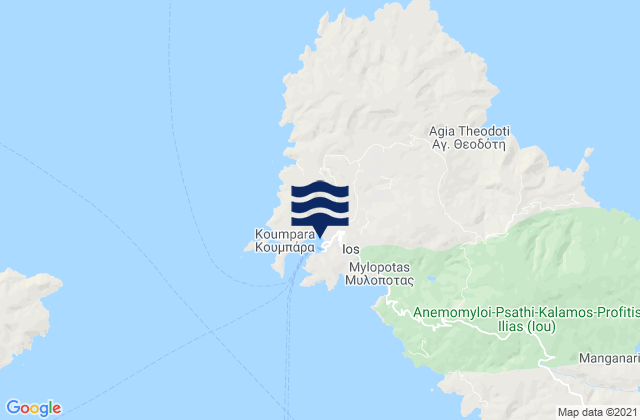 Karte der Gezeiten Íos, Greece