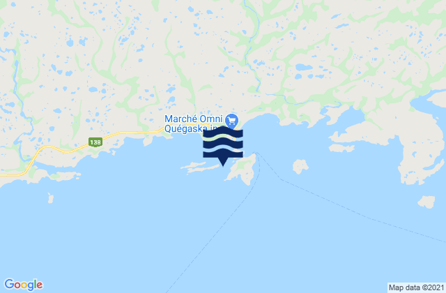Karte der Gezeiten Île de Kegaska, Canada