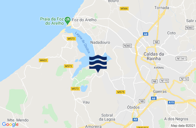 Karte der Gezeiten Óbidos, Portugal