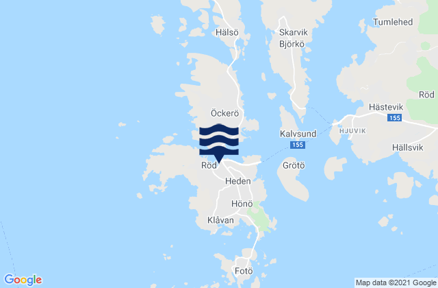 Karte der Gezeiten Öckerö Kommun, Sweden