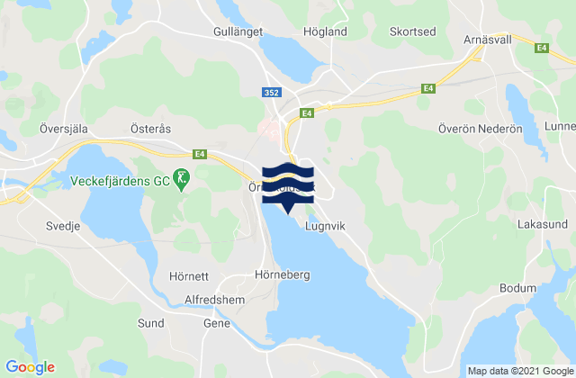 Karte der Gezeiten Örnsköldsvik, Sweden