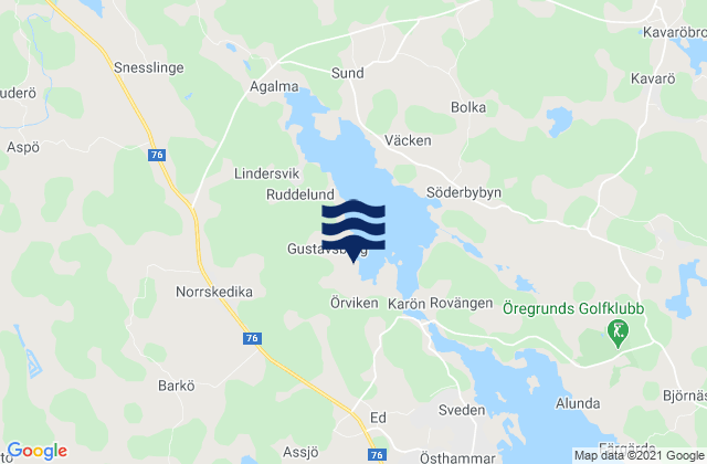 Karte der Gezeiten Östhammars Kommun, Sweden