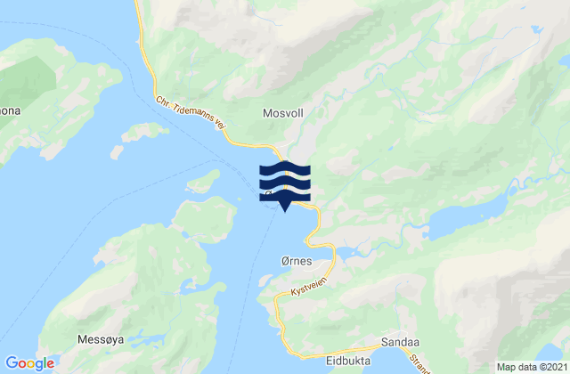 Karte der Gezeiten Ørnes, Norway