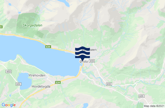 Karte der Gezeiten Ørsta, Norway
