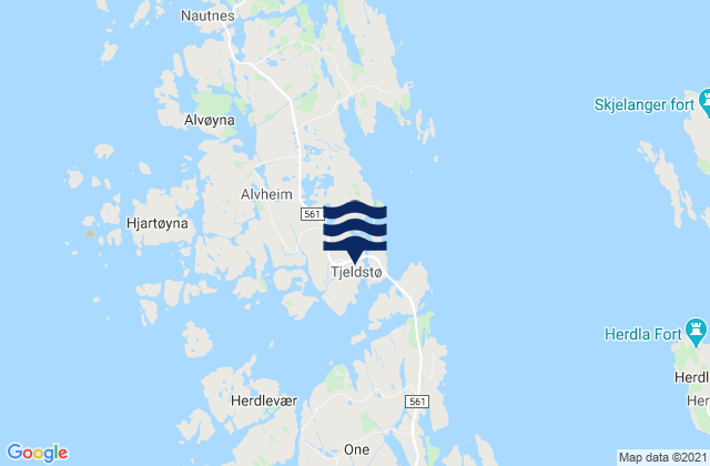 Karte der Gezeiten Øygarden, Norway