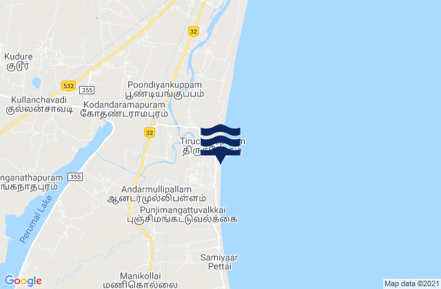 Karte der Gezeiten Ālappākkam, India