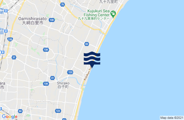Karte der Gezeiten Ōami, Japan