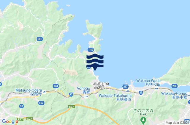 Karte der Gezeiten Ōi-gun, Japan