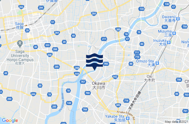 Karte der Gezeiten Ōkawa-shi, Japan