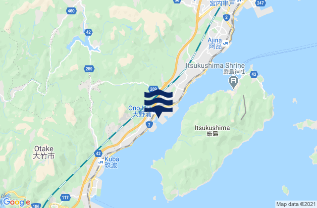 Karte der Gezeiten Ōno-hara, Japan