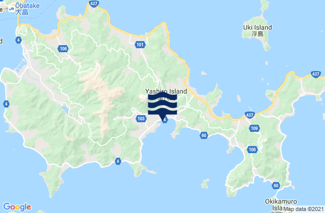 Karte der Gezeiten Ōshima-gun, Japan