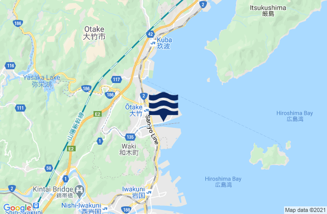 Karte der Gezeiten Ōtake, Japan