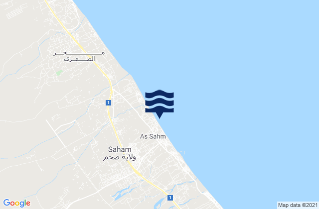 Karte der Gezeiten Şaḩam, Oman