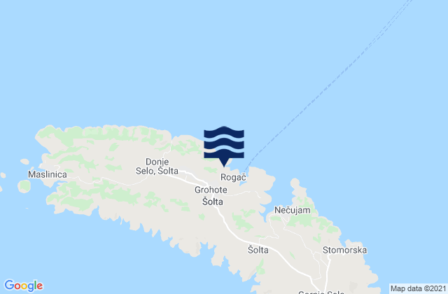 Karte der Gezeiten Šolta, Croatia