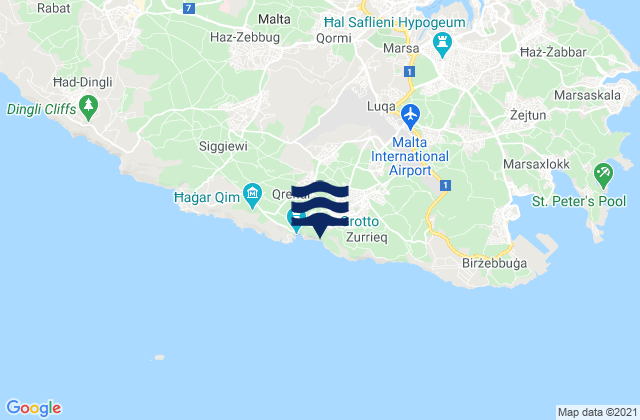 Karte der Gezeiten Żurrieq, Malta