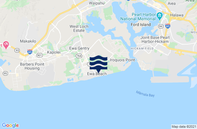 Karte der Gezeiten ‘Ewa Beach, United States