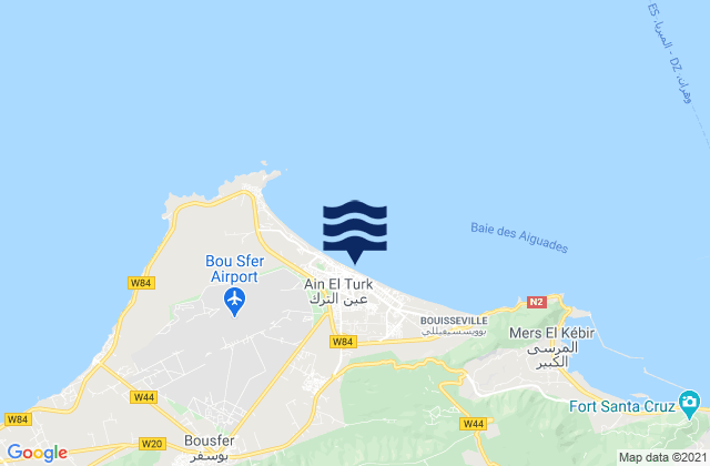Karte der Gezeiten ’Aïn el Turk, Algeria